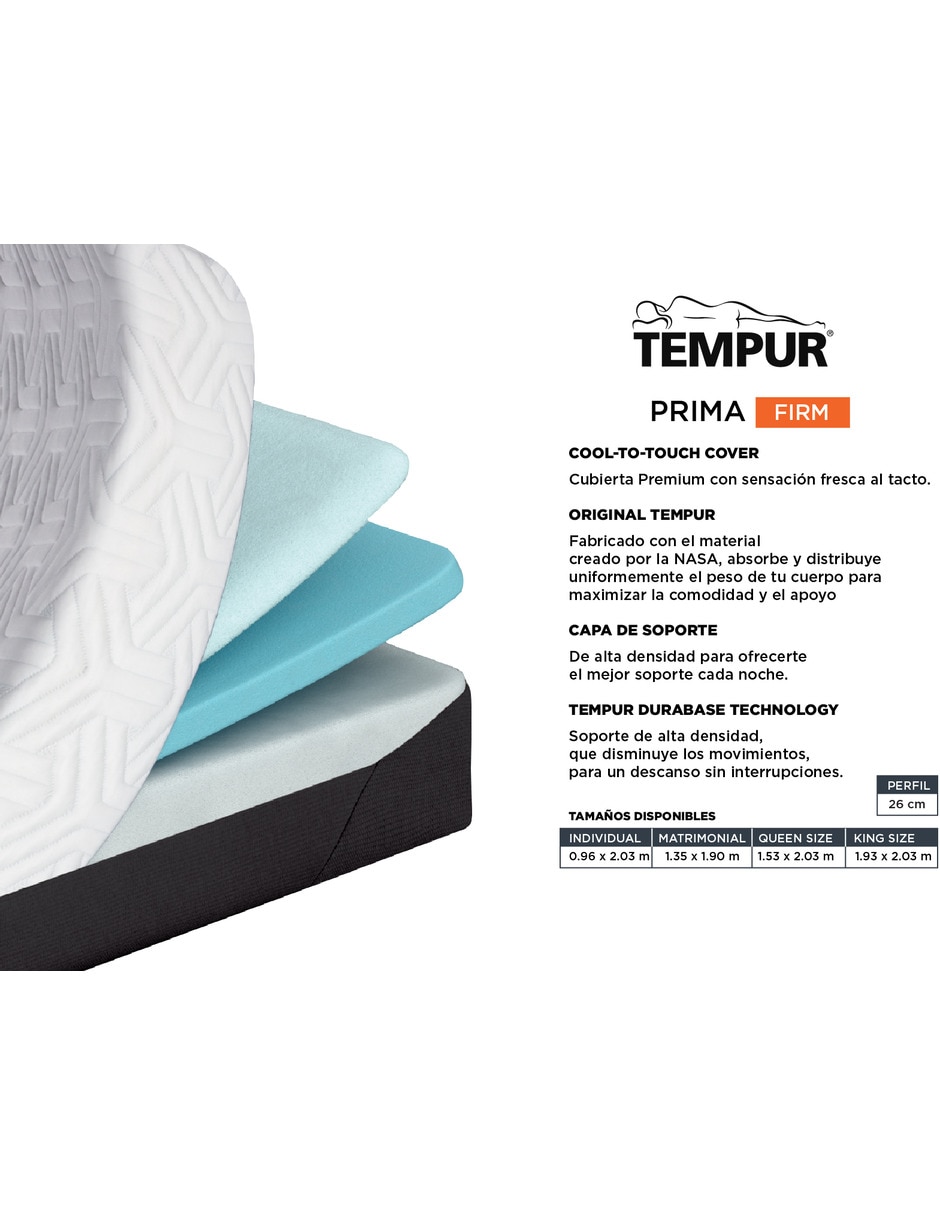 Colchón regular Tempur Prima confort medio