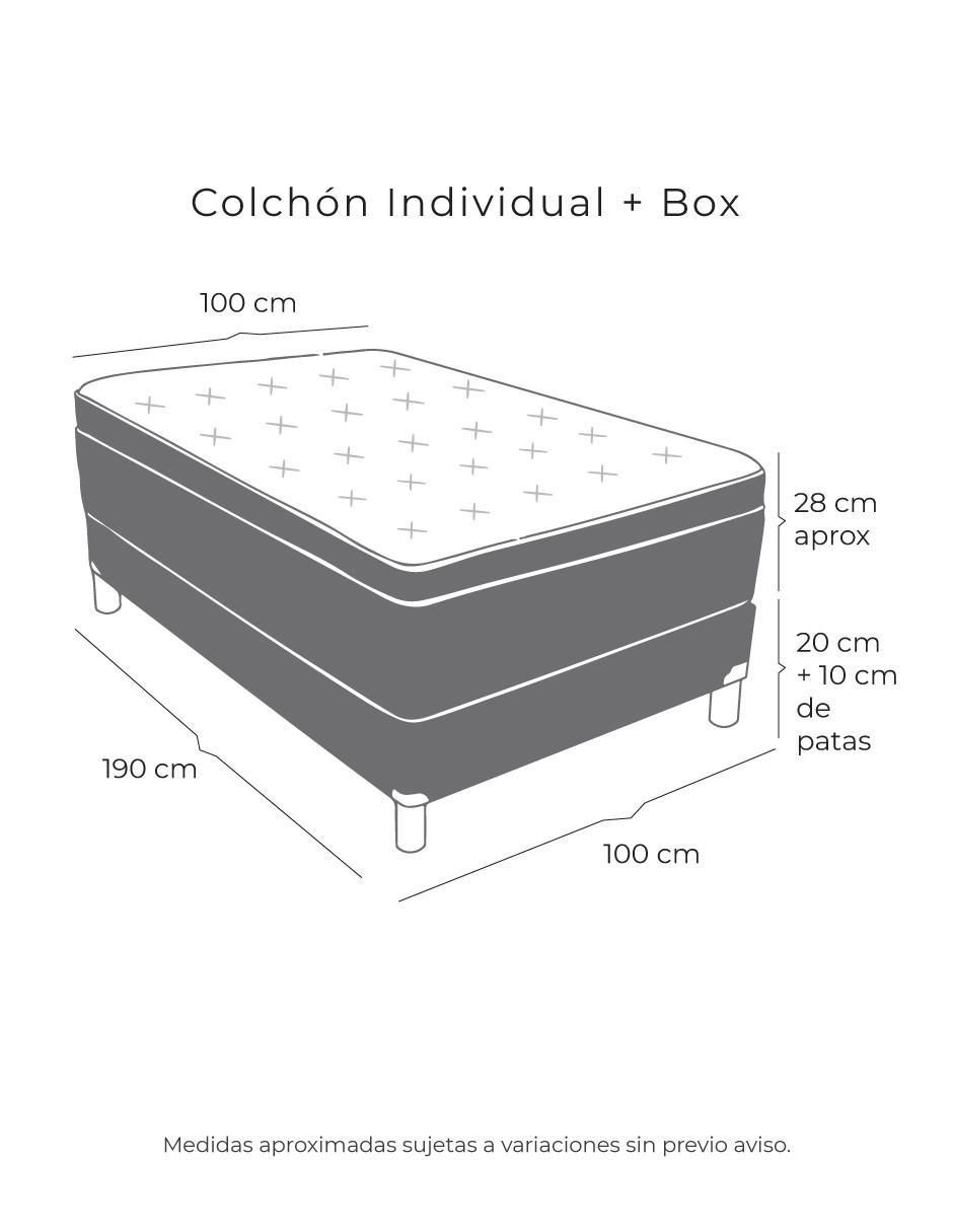 Juego de colchón y box Vail Plomo 9
