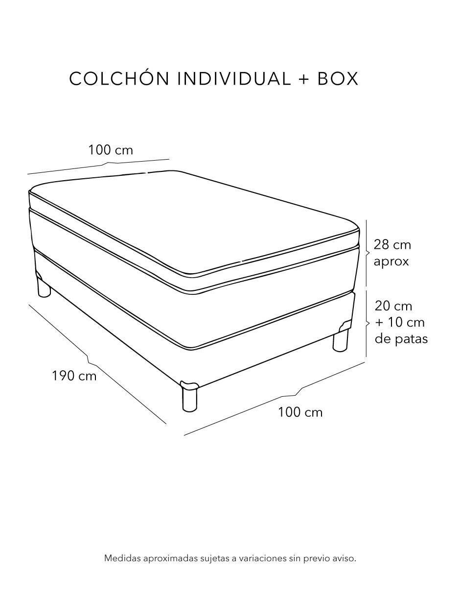 Juego de colchón y box Vail Plomo 9