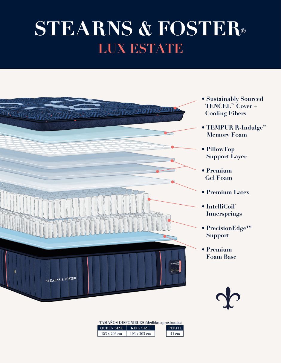 Colchón plegable stearns & foster luxe estate