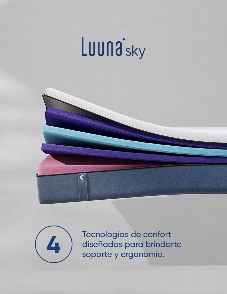 Colchón en caja Luuna sky