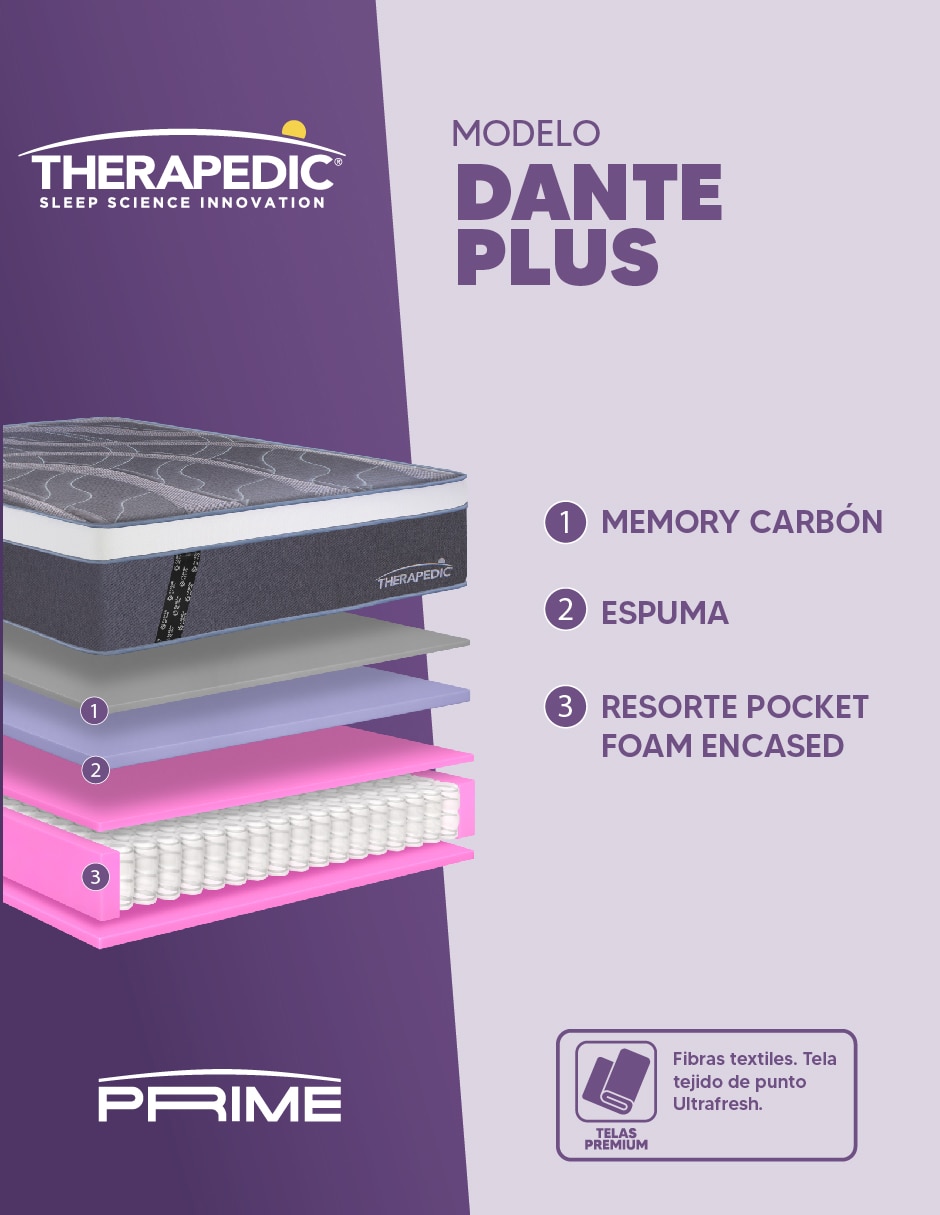 Juego de colchón y box Dante Plus 3