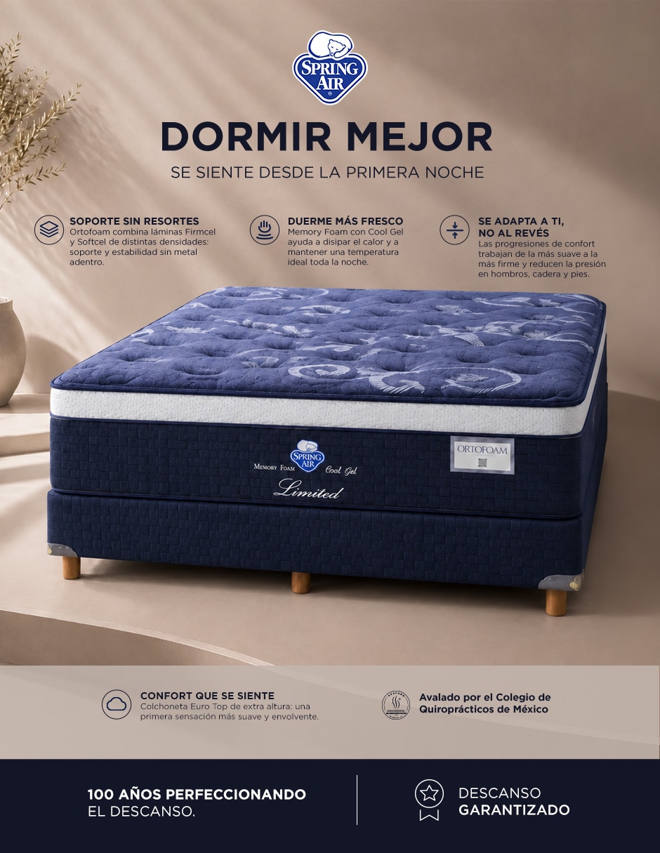 Colchón AMÉRICA Tecnología Memory Grafito Latex Cotton 7