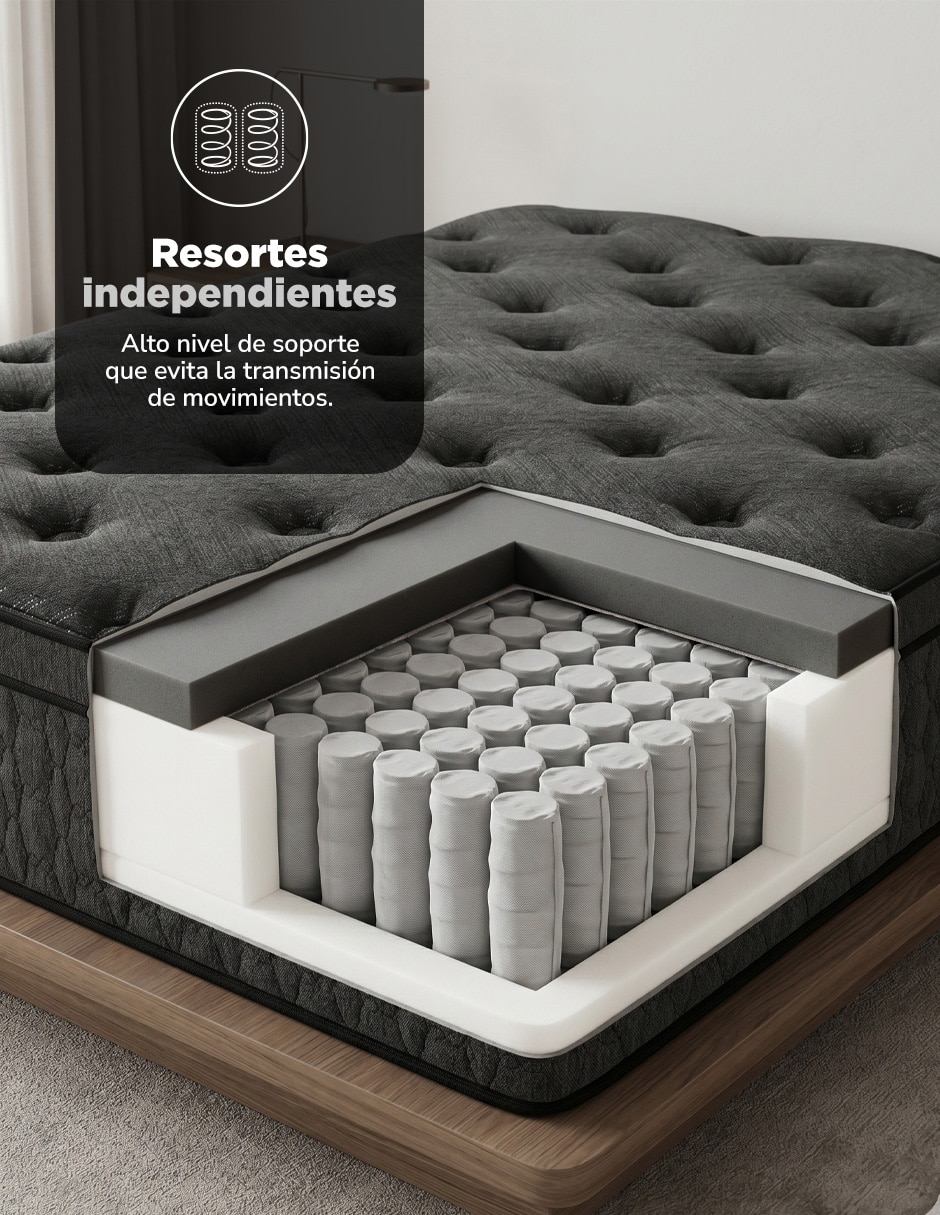 Colchón en caja carbón memory foam grafito 12