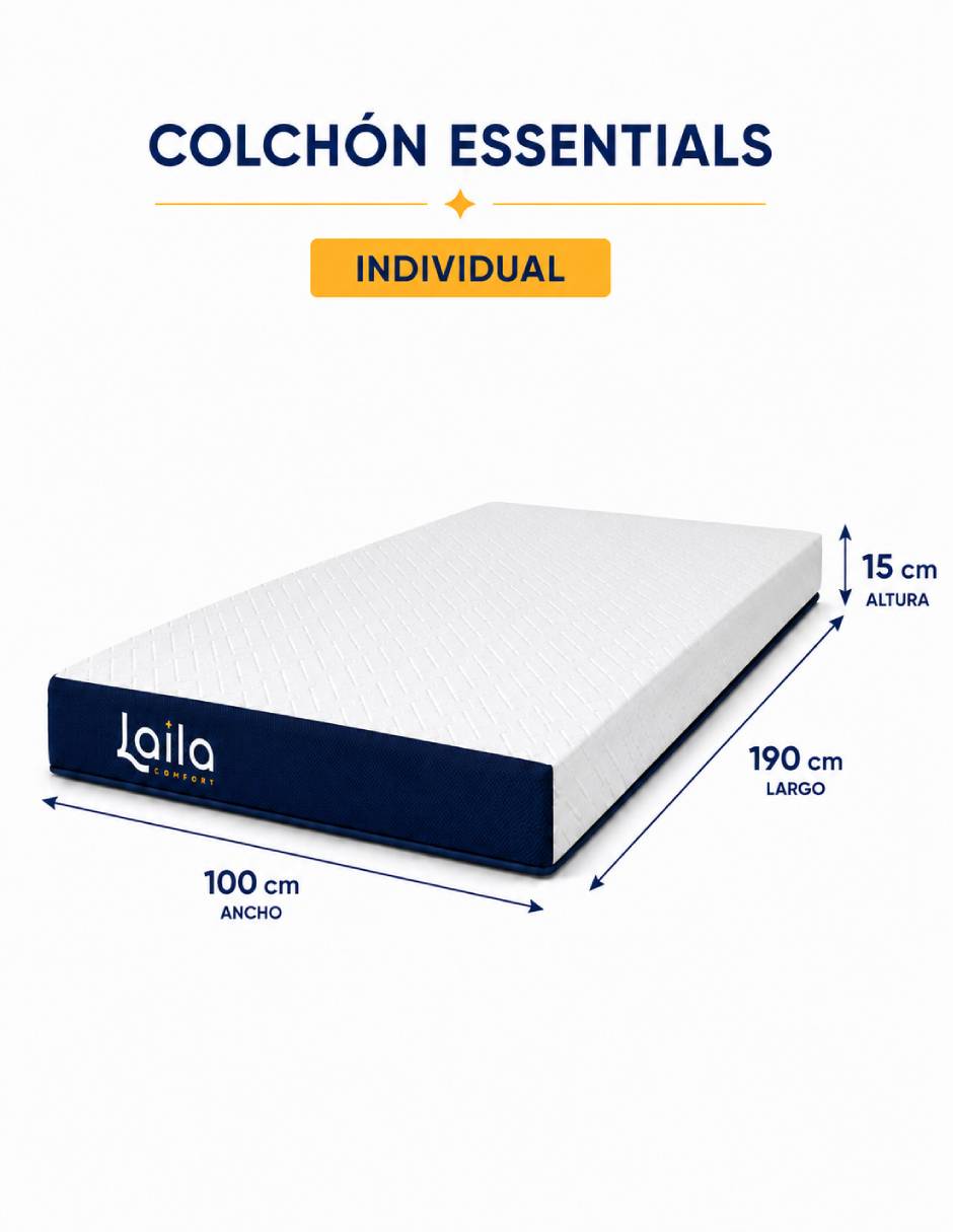 Colchón en caja Essentials + Protector Cloud + Sabanas 7